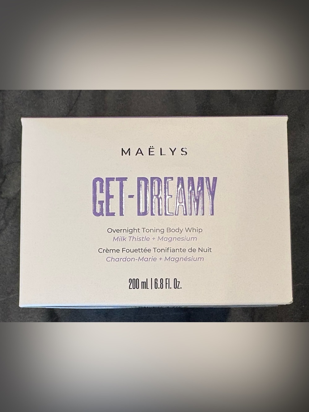 Skincare product box text